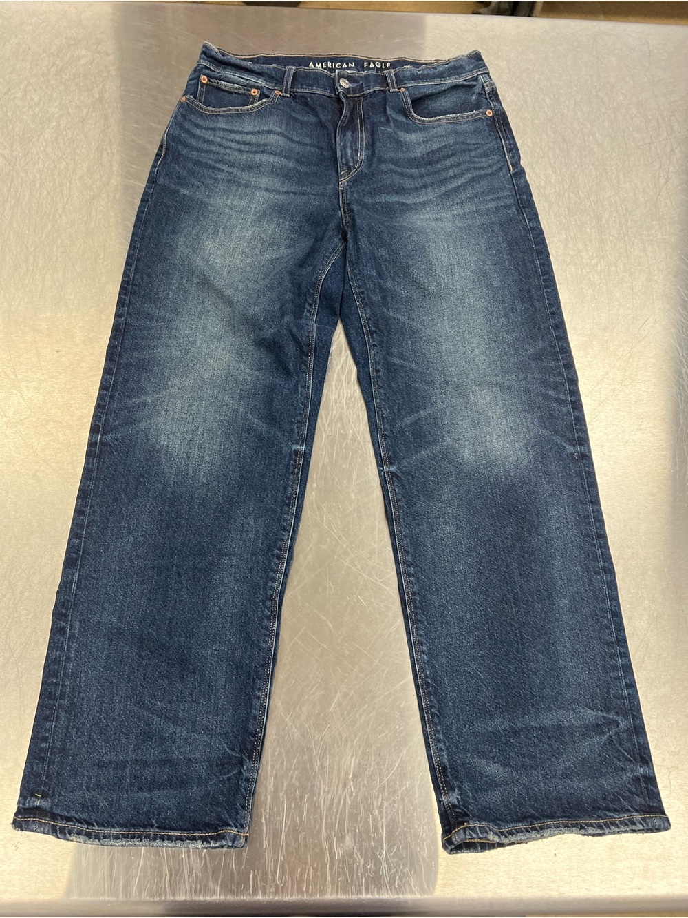 American Eagle Outfitters Relaxed Straight Jeans - Dark Blue Wash Women’s 10